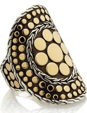 John Hardy 18-karat gold and sterling silver round curved ring.jpg